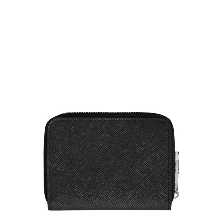 Mini-Portemonnaie Montblanc mit 2 Kartenfächern, Reißverschluss, aus schwarzem Sartorial-Leder 