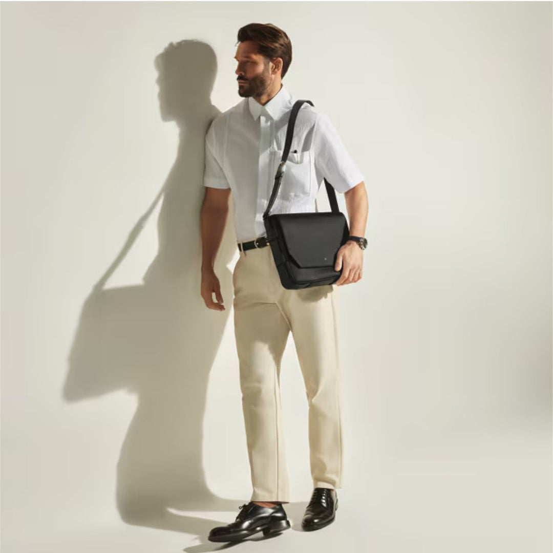 Montblanc Messenger-Tasche aus Sartorial-Leder in Schwarz 