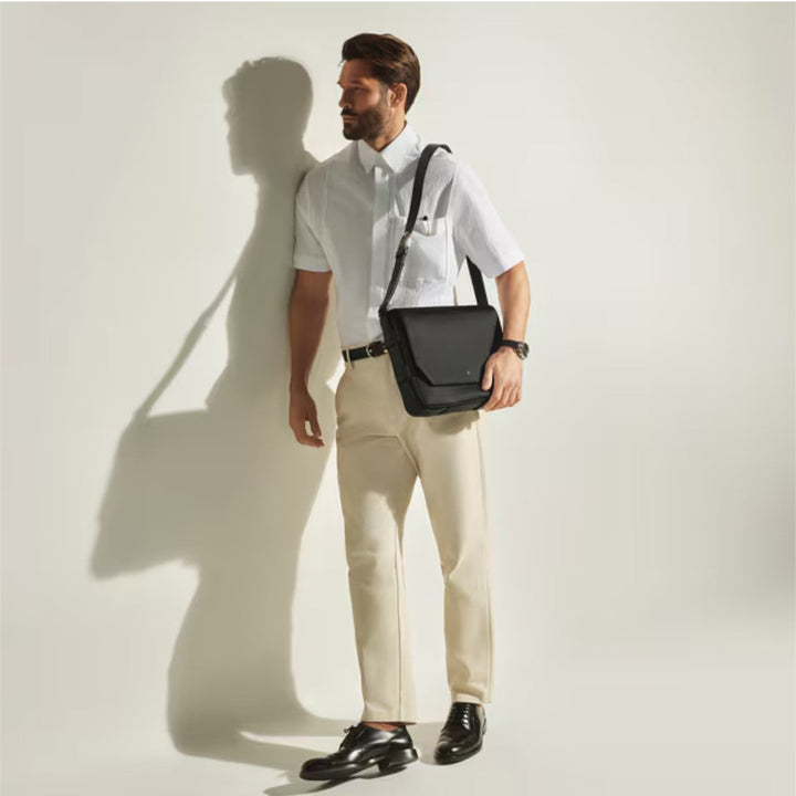 Montblanc Messenger-Tasche aus Sartorial-Leder in Schwarz 