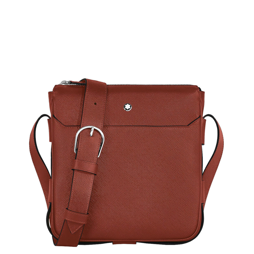 Sac Messenger vertical en cuir Montblanc Sartorial Rouge