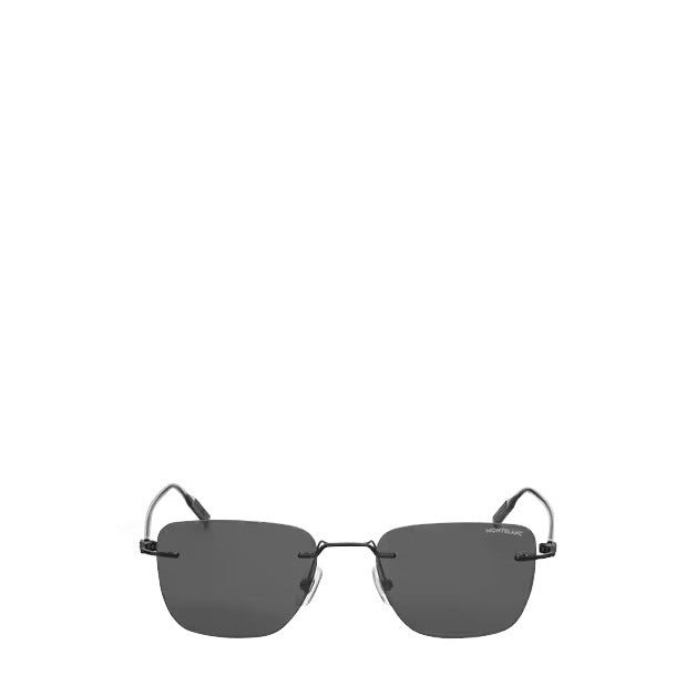 Lunettes de soleilMontblancLunettes de soleil Montblanc carrées à monture métallique Noir
