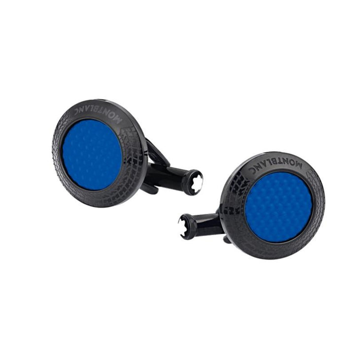 Manschettenknöpfe Montblanc Meisterstück Great Masters Pirelli aus blau lackiertem Stahl 