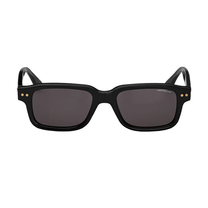 Rechteckige Sonnenbrille mit schwarzem Acetatgestell 