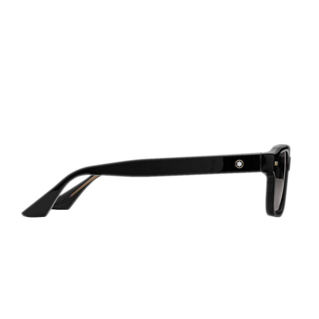 Rechteckige Sonnenbrille mit schwarzem Acetatgestell 