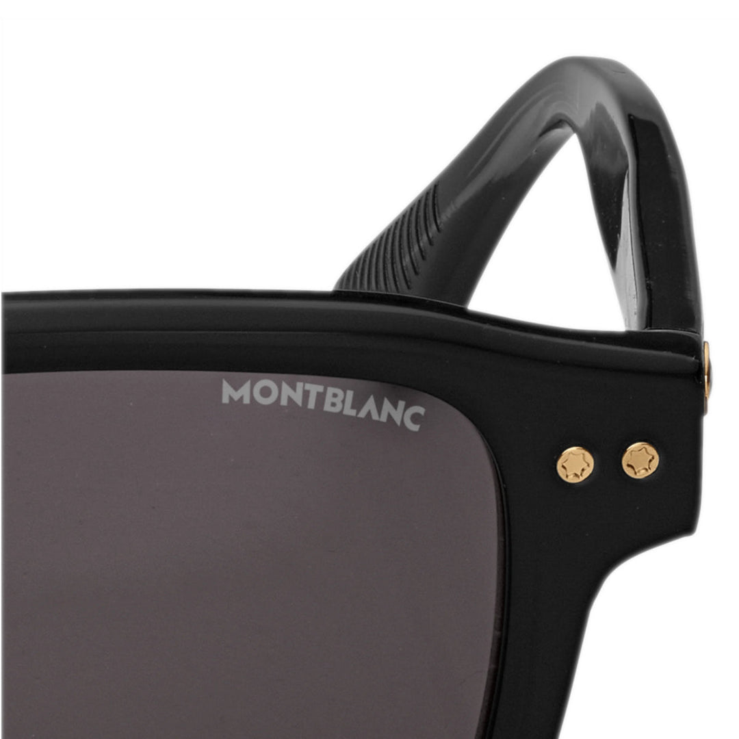 Rechteckige Sonnenbrille mit schwarzem Acetatgestell 