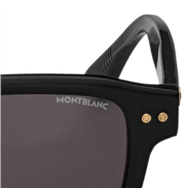 Rechteckige Sonnenbrille mit schwarzem Acetatgestell 