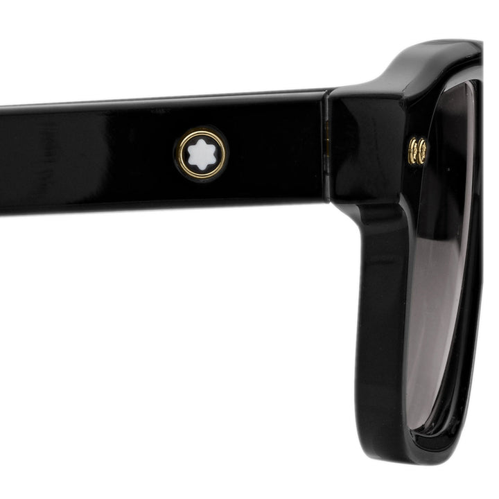 Rechteckige Sonnenbrille mit schwarzem Acetatgestell 
