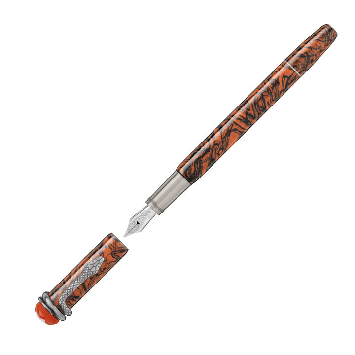 Перьевая ручка (F) Montblanc Heritage Rouge et Noir Serpent Marble Special Edition 