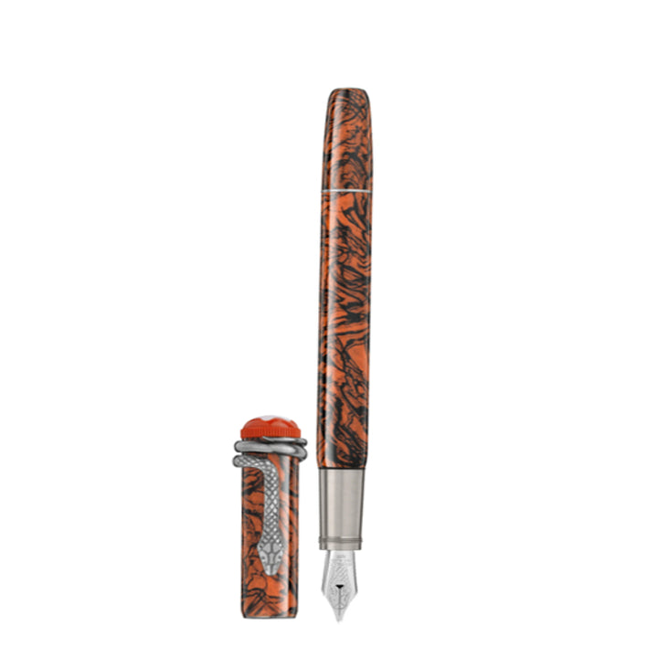 Перьевая ручка (F) Montblanc Heritage Rouge et Noir Serpent Marble Special Edition 